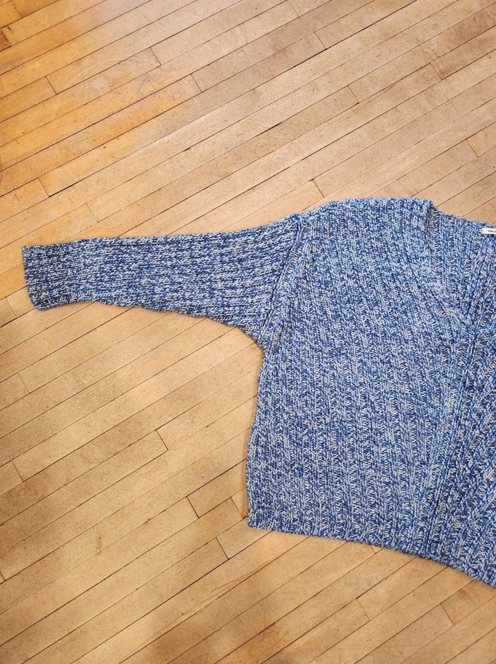 Misha & Puff Marl V Sweater in Blueberry - Picture 4 of 13